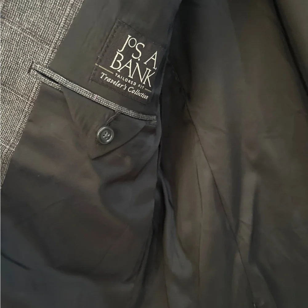 Jos. A.‎ Bank Comfort Stretch Slim Fit Plaid Knit Sportcoat 38R